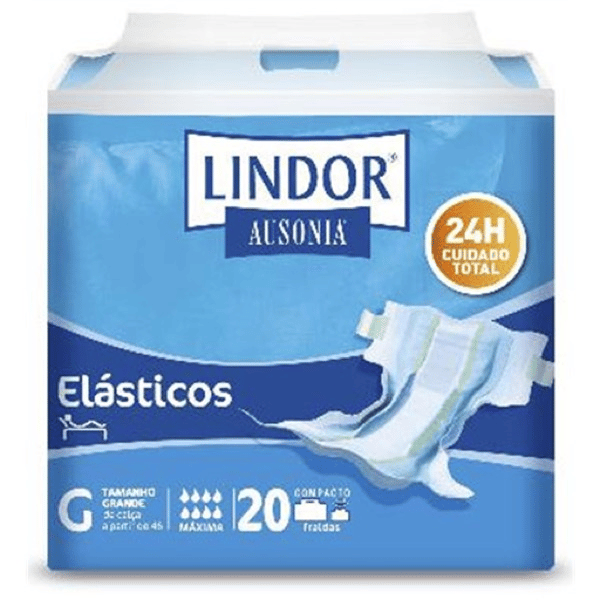 Lindor Ausonia Elásticos Fralda Grande 20 Unidades