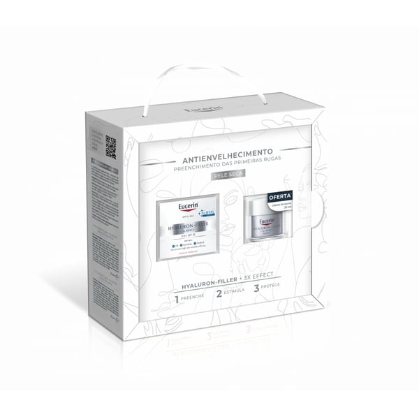 Eucerin Coffret Hyaluron-Filler + 3x Effect Pele Seca | Creme de Dia FPS15 + Creme de Noite