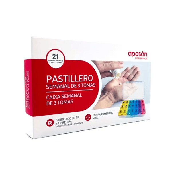 Aposan Weekly 3-Times-a-Day Pill Box