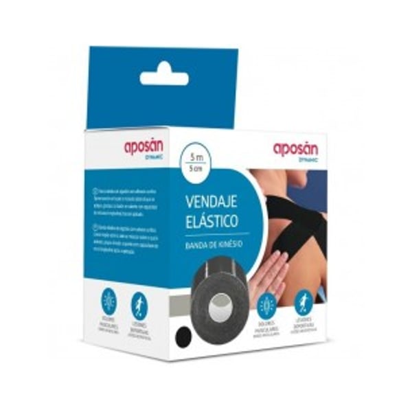 Aposan Dynamic Banda Kinesio Preto 5MX5Cm