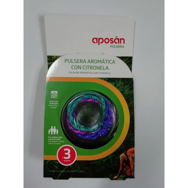 Aposan Pulseira Citronela No Marinho Rosa/Turquesa/Roxo