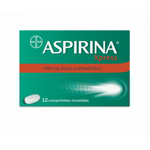Aspirina Xpress, 1000 mg Fita termossoldada 12 Unidade(s) Comp revest