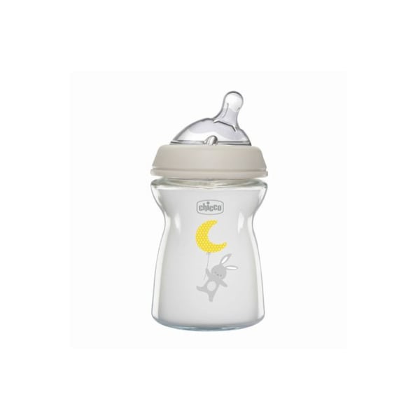 Chicco NaturalFeeling Glass Bottle Bunny +0M 250ml