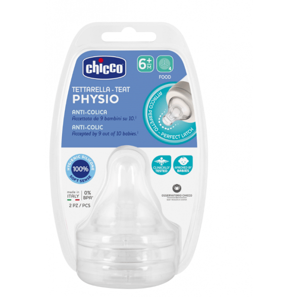 Chicco P5 Silicone Papa Teat 6M+ x2