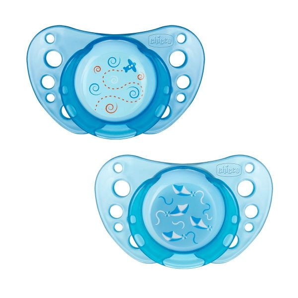 Chicco Physio Air Silicone Blue Pacifier 0-6M x2