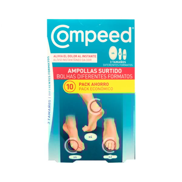 Compeed Pensos para bolhas diferentes formatos 3 Tamanhos 10 Unidade(s) Formato económico