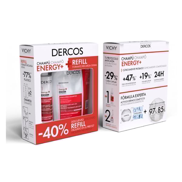 Dercos Champô Energizante 400ml + Refill 500ml (-40% desconto incluído preço)