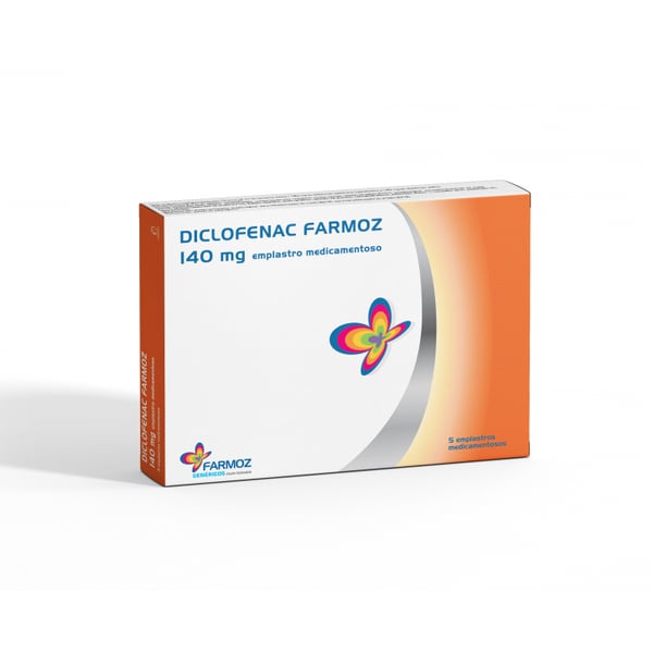 Diclofenac Farmoz , 140 mg 5 Saqueta Emplastros medicamentosos