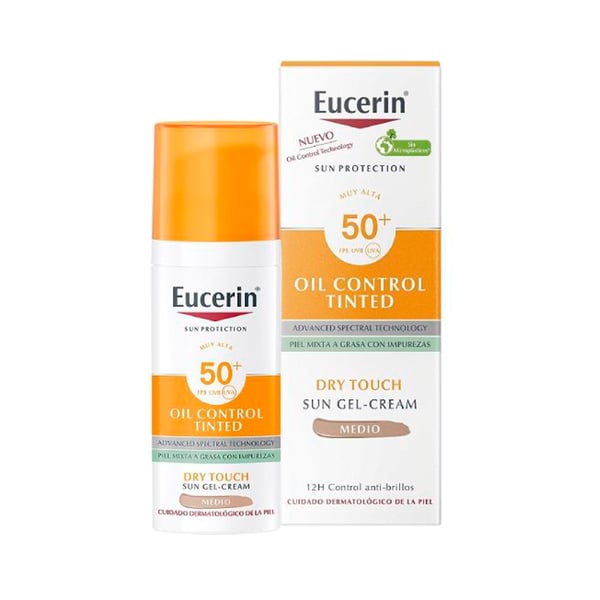 <mark>Eucerin</mark> <mark>Sun</mark> Oil-Control Tinted Gel-Creme SPF50+ Tom Médio 50ml