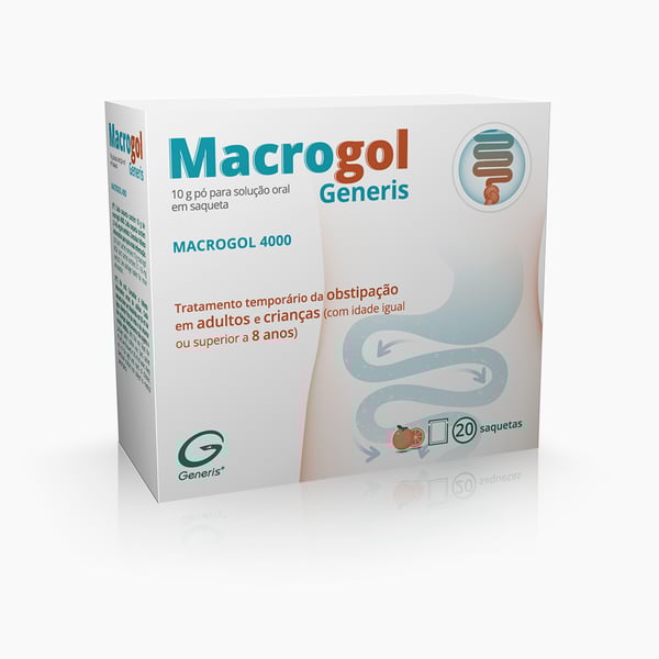 Macrogol Generis, 10000 mg x 20 pó sol oral saq