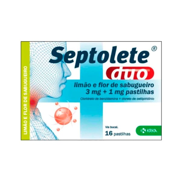 Septolete Duo limão e flor de sabugueiro, 3/1 mg x 16 pst