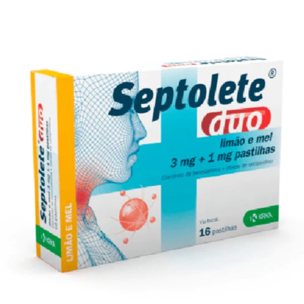 Septolete Duo limão e mel, 3/1 mg x 16 pst