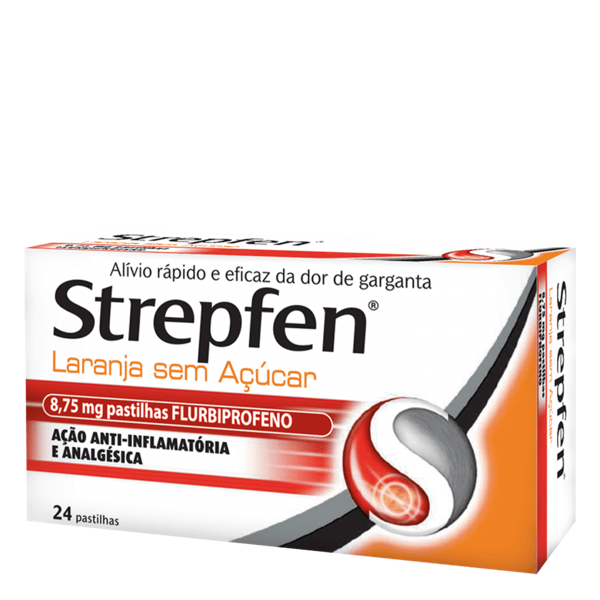 Strepfen Laranja Sem Açúcar 16 Pastilhas