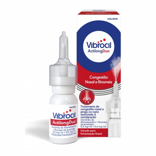 Vibrocil ActilongDuo , 0.5 mg/ml + 0.6 mg/ml Frasco 10 ml Sol pulv nasal